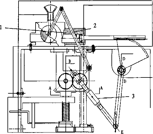 包裝機(jī)曲柄搖桿機(jī)構(gòu)圖