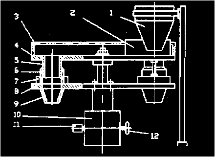 全自動制袋包裝機(jī)可調(diào)容杯式計量裝置結(jié)構(gòu)簡圖