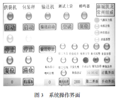 自動包裝系統(tǒng)操作界面圖